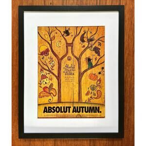 1993 Absolut Autumn Vodka Vintage Print Ad